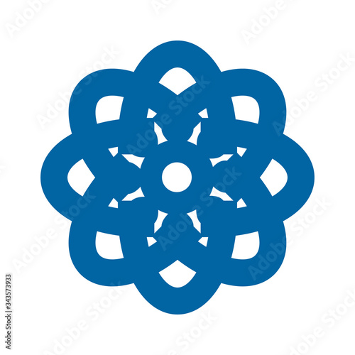 Light blue abstract geometric flower logo template. Business abstract icon isolated on white. Use for logo, sign, symbol, web, label, icon