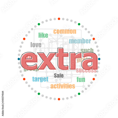 Text extra. Business concept . Word collage with different association terms