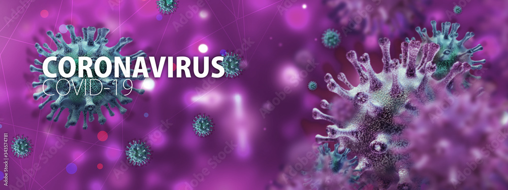 virus cell neon background  - obrazy, fototapety, plakaty 