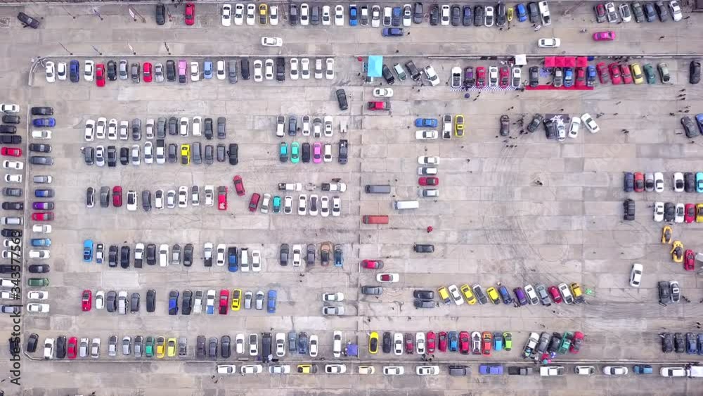 Top view of parking lot Top view of parking lot