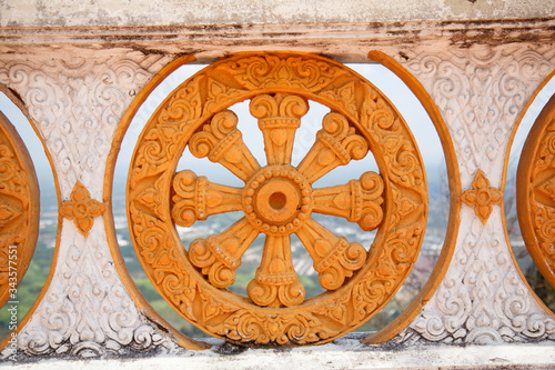 Canvas Print The wheel of samsara. Tiger Cave Temple in  Thailand