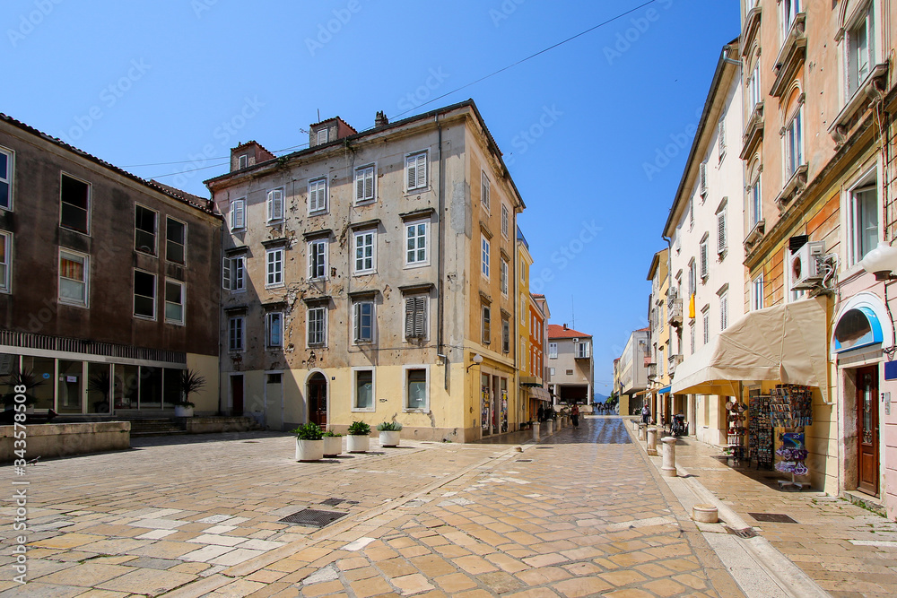 Pedestrian street in the Old Town of Zadar, Croatia