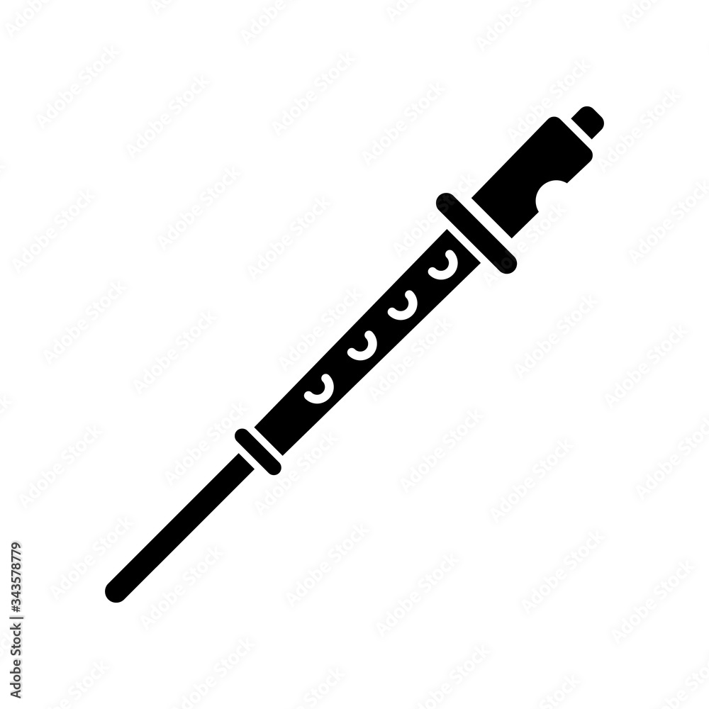 Flute black glyph icon