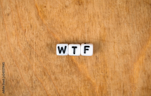 cube words on the wooden table