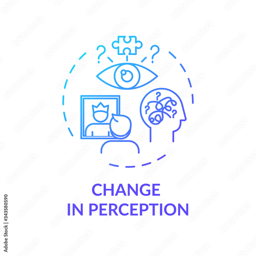 Change in perception concept icon Change in perception concept icon