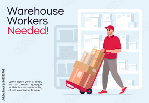 Warehouse workers needed poster template