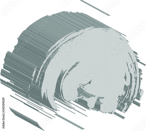 3 d brushstroke gray, vector abstract image. Light background with old surface texture in retro style for web design.