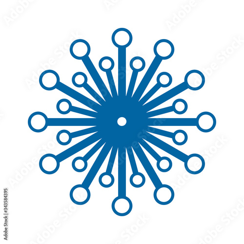 Light blue abstract geometric flower logo template. Business abstract icon isolated on white. Use for logo, sign, symbol, web, label, icon