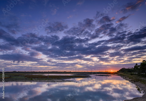 Sunrise over the marsh at Babcock Wildlife Management Area near Punta Gorda, Florida