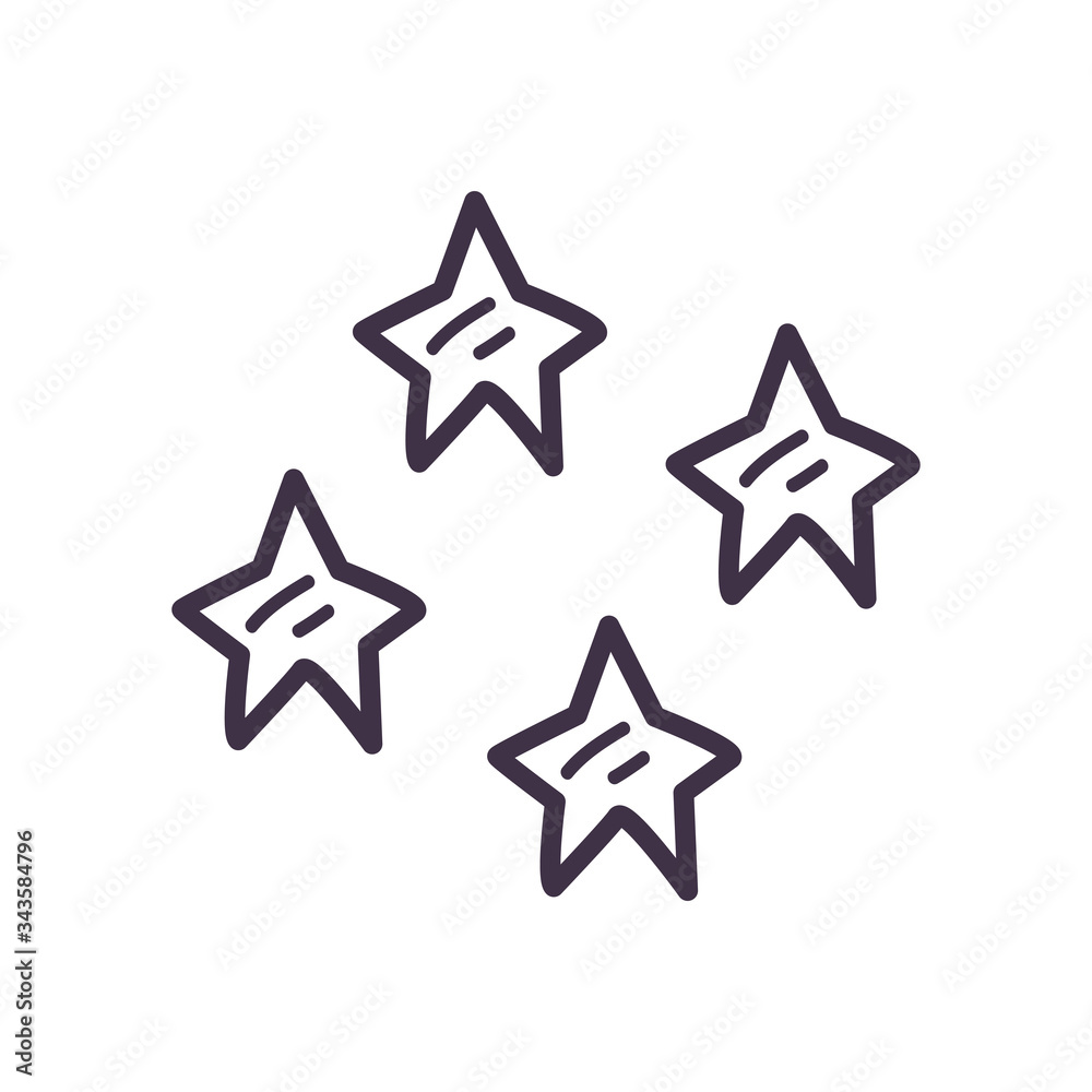 Isolated stars shapes line style icon vector design Isolated stars shapes line style icon vector design