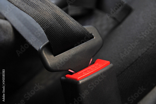 car safety seat belt close up