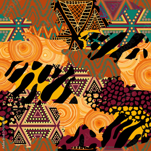 seamless pattern of animal prints