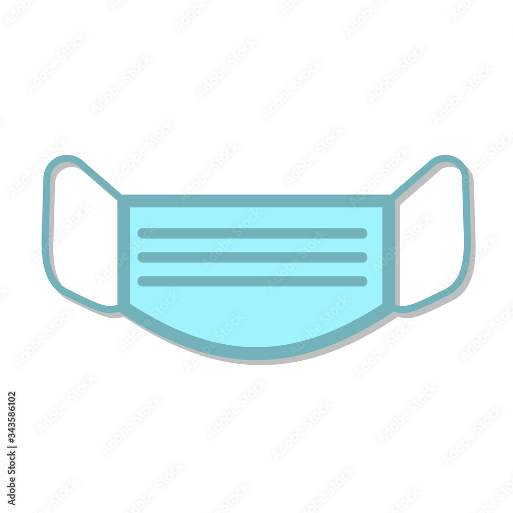 Medical mask vector icon isolated on white background. Medical mask vector icon isolated on white background.
