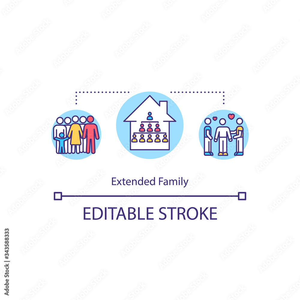Extended family concept icon