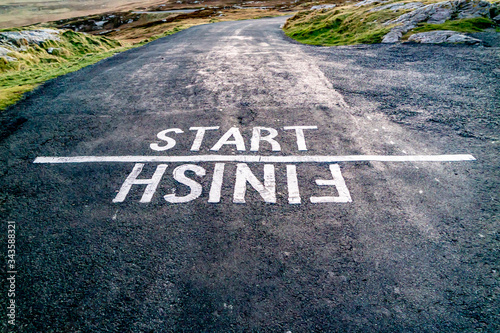 Asphalt texture of race concept with start and finish line