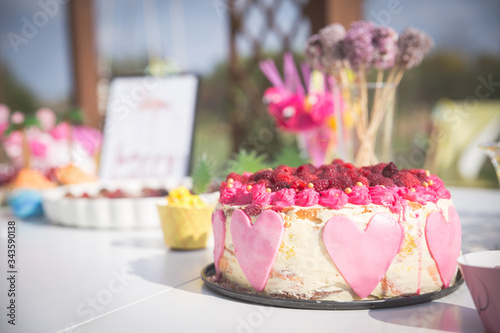 Snacks, food, decorations, desserts for a special event, birthday party