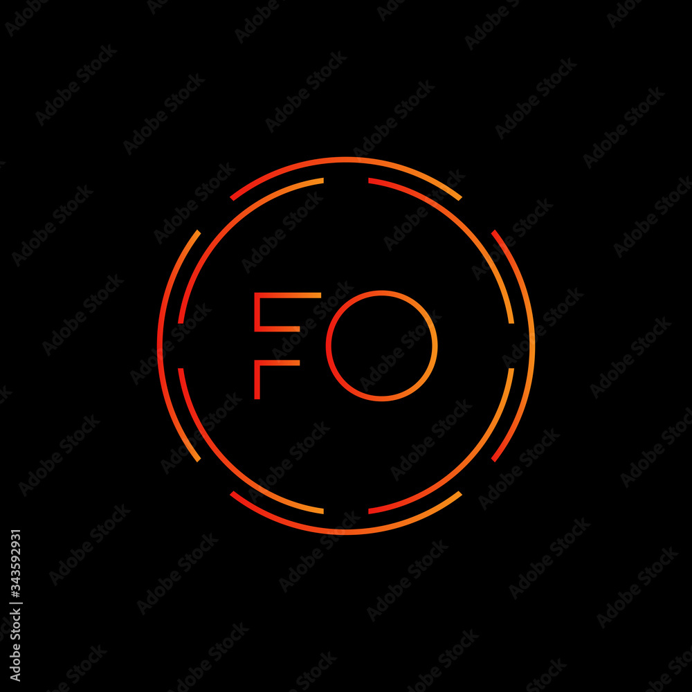 Initial Letter FO Logo Design Vector Template. Creative Linked Alphabetical FO Logo Vector Initial Letter FO Logo Design Vector Template. Creative Linked Alphabetical FO Logo Vector