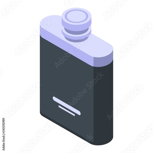 Hip flask icon. Isometric of hip flask vector icon for web design isolated on white background
