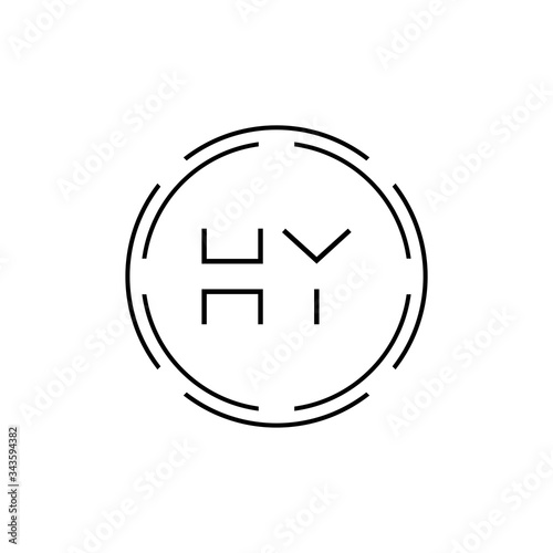 HY Logo Design Vector Template. Initial Circle Letter HY Vector Illustration