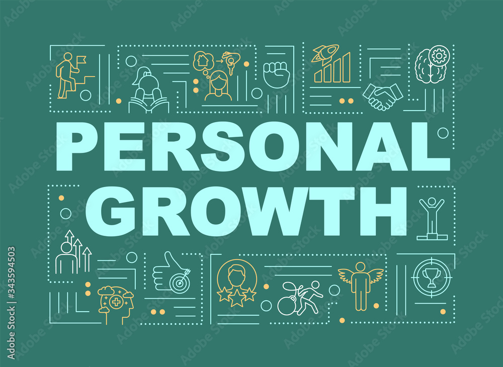 Personal growth green word concepts banner