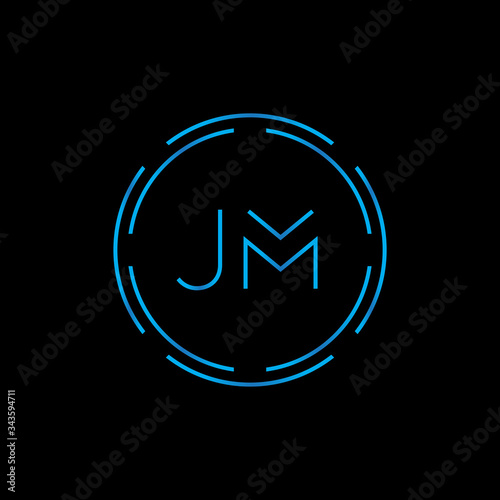 Creative letter JM Logo Design Vector Template. Digital Linked Letter JM Logo Design