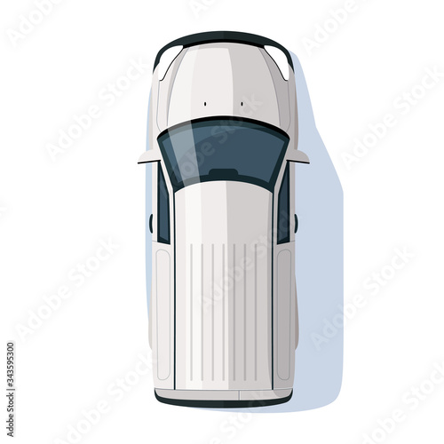 Grey sedan semi flat RGB color vector illustration