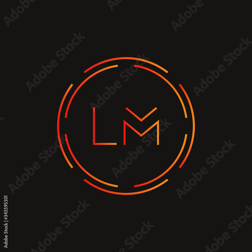Initial LM letter Logo Design vector Template. Abstract Letter LM logo Design