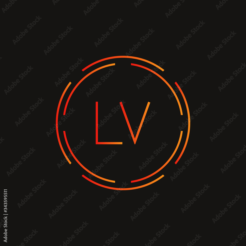 Initial LV letter Logo Design vector Template. Abstract Letter LV logo  Design Stock Vector