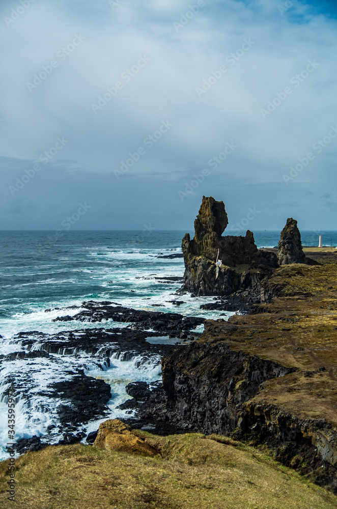 Lóndrangar rock pinnacles in Iceland
