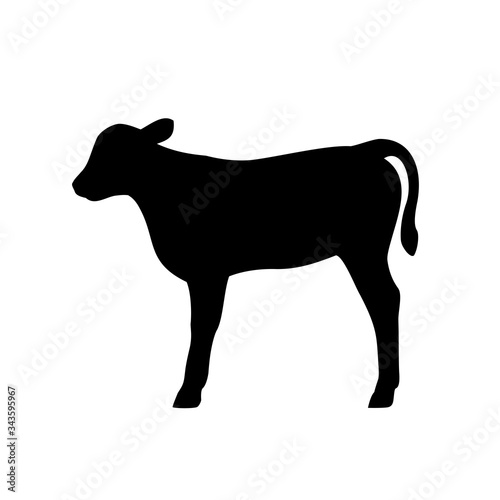 Farm Animals Calf Cow Bull Icon Vector Illustration