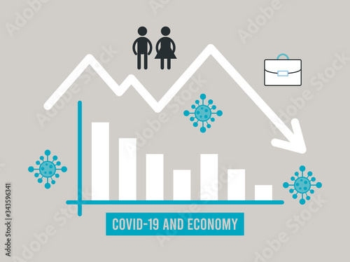 economic recession infographic with statistics bars