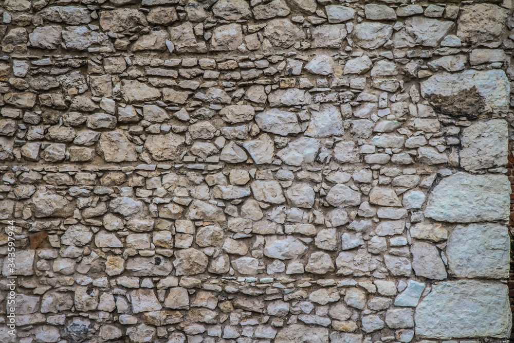 Stone wall in a close up
