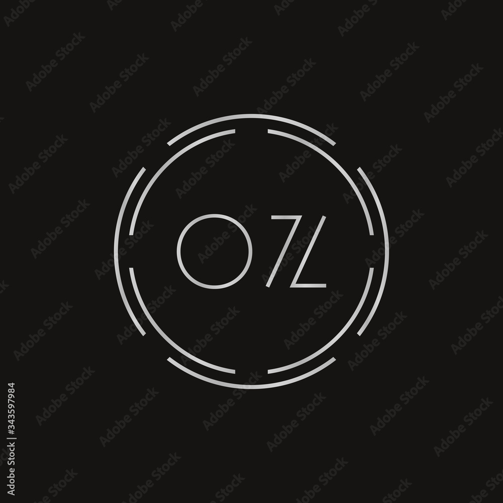 Initial Monogram Letter OZ Logo Design Vector Template. Digital Technology OZ Letter Logo Design