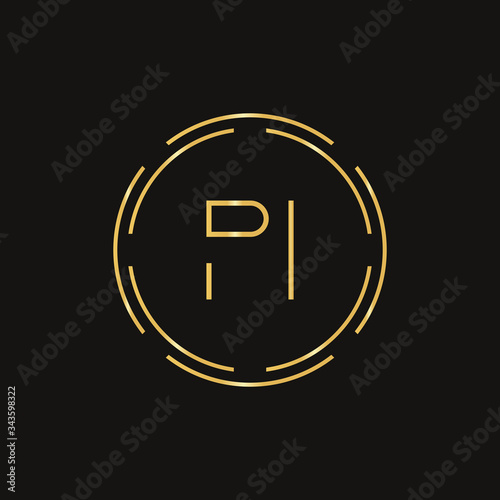 Initial Letter PI Logo Design Vector Template. PI Letter Logo Design