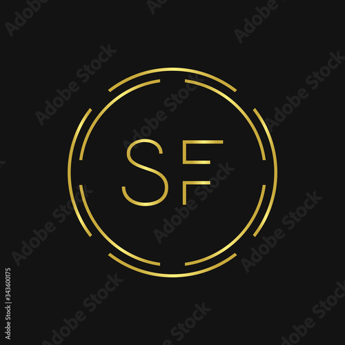 Initial SF Logo Design Creative Typography Vector Template. Digital Abstract Letter SF Logo Vector Illustration