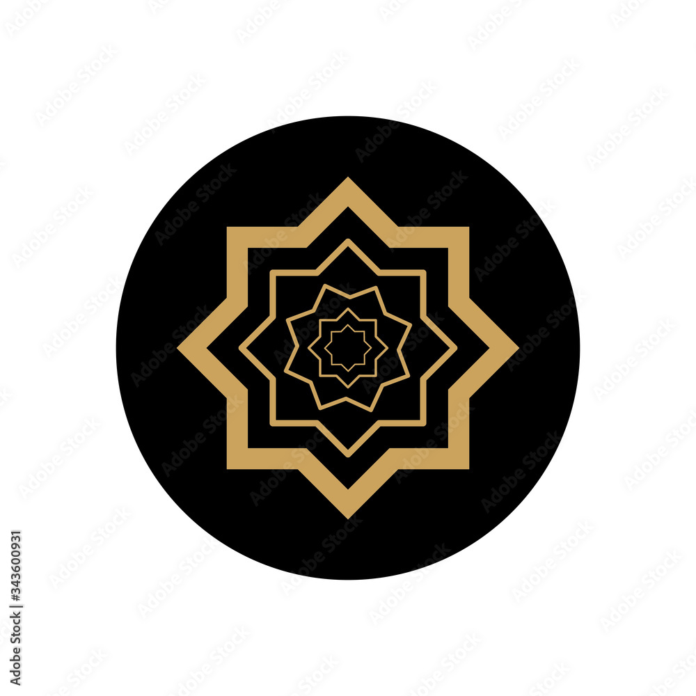 eid mubarak concept, islamic star icon, block style eid mubarak concept, islamic star icon, block style