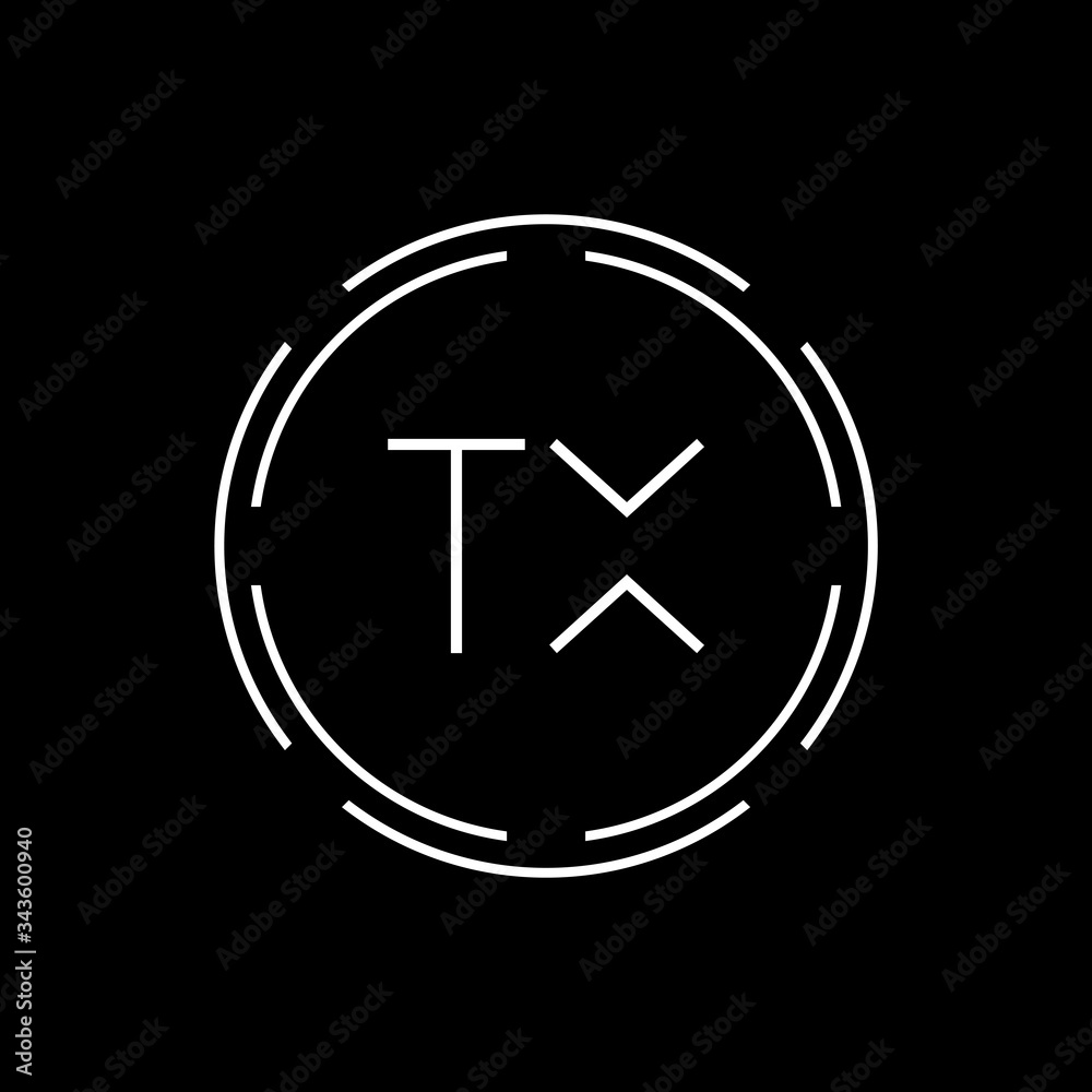 Initial Letter TX Logo Creative Typography Vector Template. Circle Letter TX Logo Design Initial Letter TX Logo Creative Typography Vector Template. Circle Letter TX Logo Design
