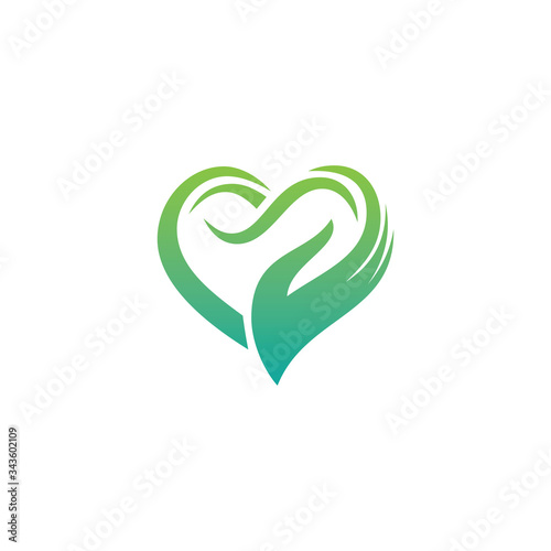 Simple and Modern logo design using Heart and Leaf