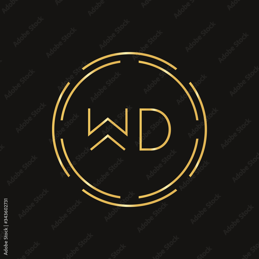Creative Letter WD Logo Creative Typography Vector Template. Abstract Circle Letter WD Logo Design. Creative Letter WD Logo Creative Typography Vector Template. Abstract Circle Letter WD Logo Design.
