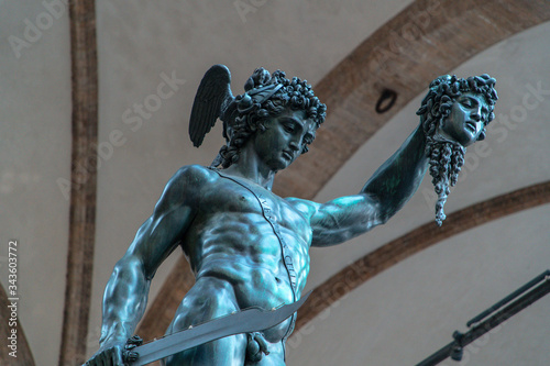 Statue of Perseus with head of Medusa in Florence photo