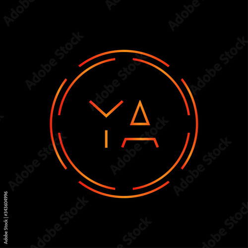 Initial YA Logo Design Vector Template. Creative Circle Letter YA Business Logo Vector Illustration