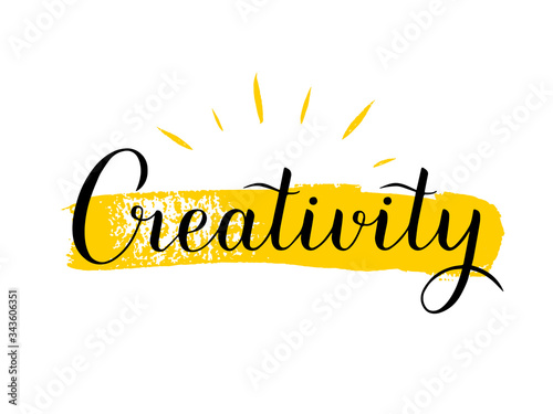 Creativity ink writing in modern calligraphy style.