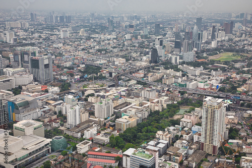 BANGKOK THAILAND - 10th Nov  2019   Aerial view of Bangkok skyline and skyscraper.