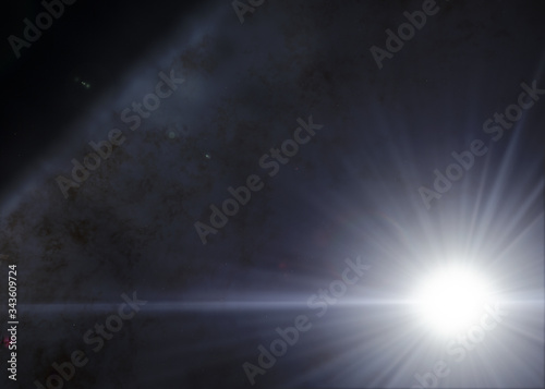 Milky Way Universe Computer Procedural Simulation illustration © vector_master