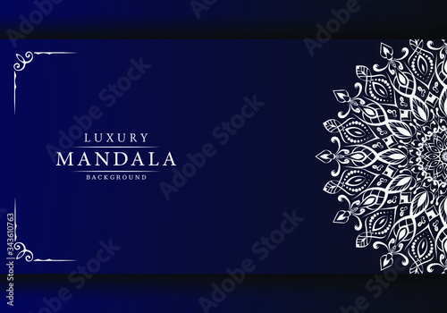 Luxury ornamental mandala design background with silver arabesque pattern arabic islamic east style 