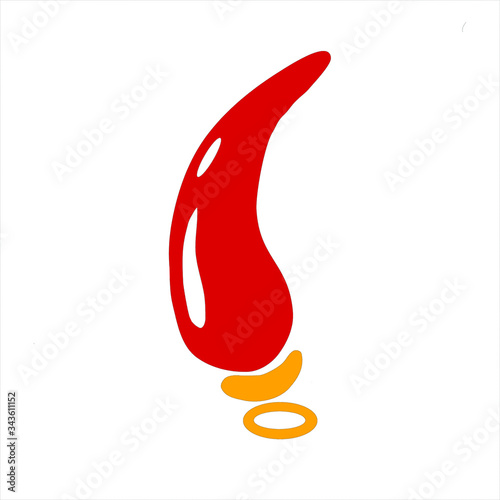 cornetto portafortuna lucky horn isolated logo red chili pepper with a golden ring neapolitan symbol amulet for a  good luck