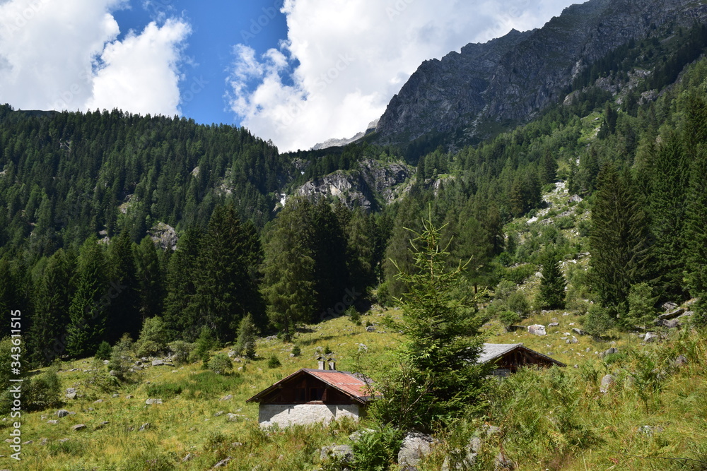 Alpine Hut in Adamello Brenta Natural Park at the Italian Alps