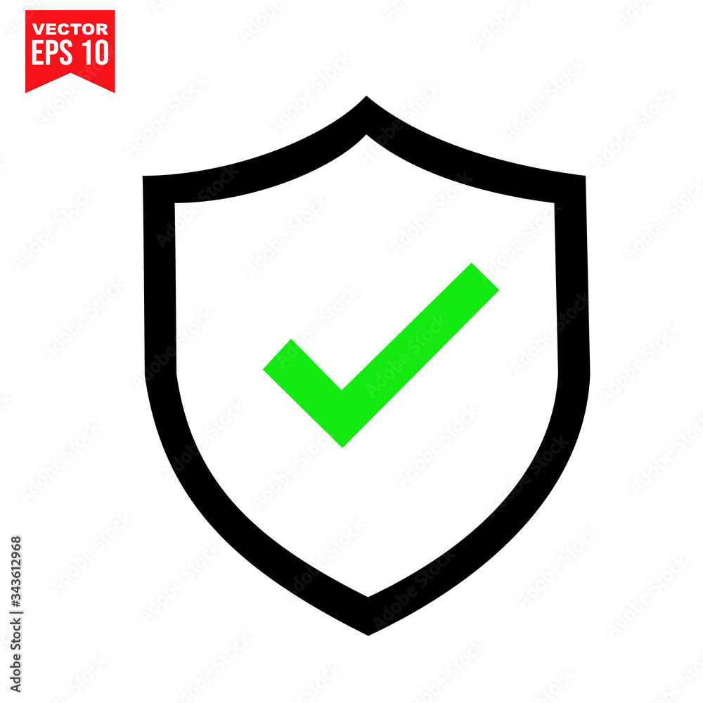 shield checklist icon Icon symbol Flat vector illustration for graphic and web design. shield checklist icon Icon symbol Flat vector illustration for graphic and web design.