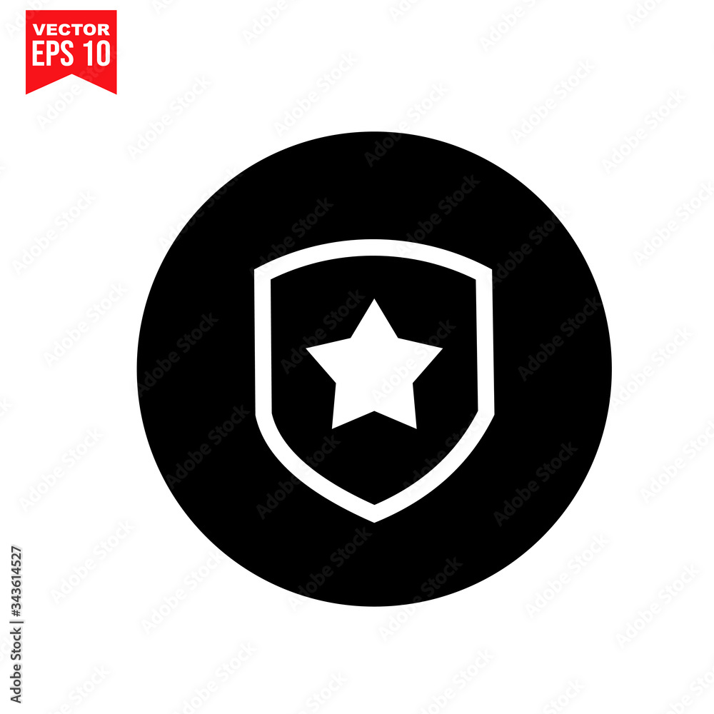 SHIELD STAR Icon symbol Flat vector illustration for graphic and web design.
SHIELD STAR Icon symbol Flat vector illustration for graphic and web design.