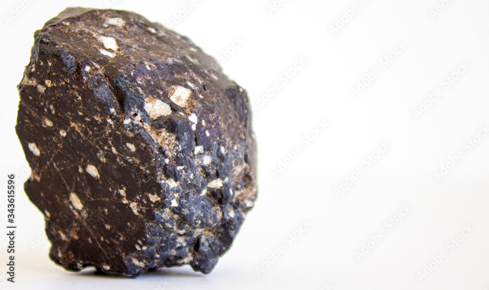 Volcanic rock isolated on beautiful white background.